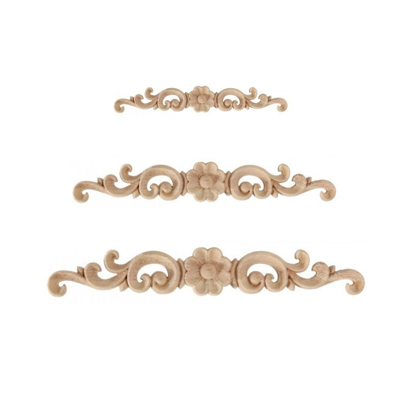 Wood Carving White Body Long Applique Cabinet Door Bed Decoration Laminate