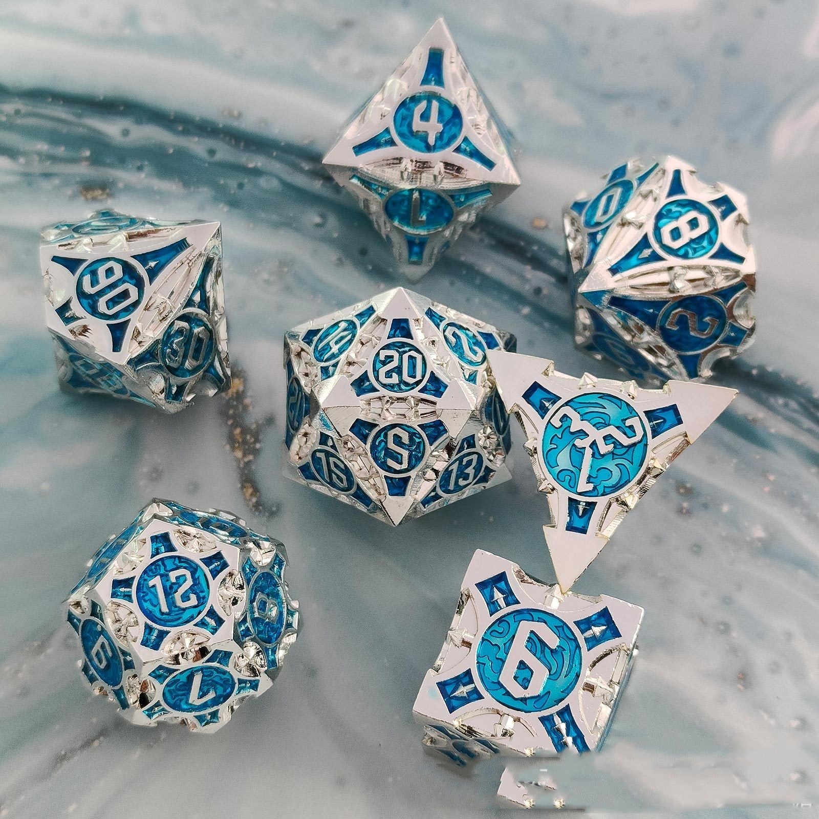 Metal Dice Solid Set Desktop Game