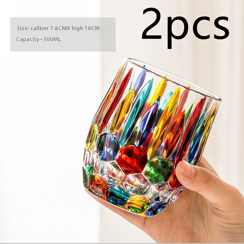 Italian Crystal Glasses Hand-painted Glass