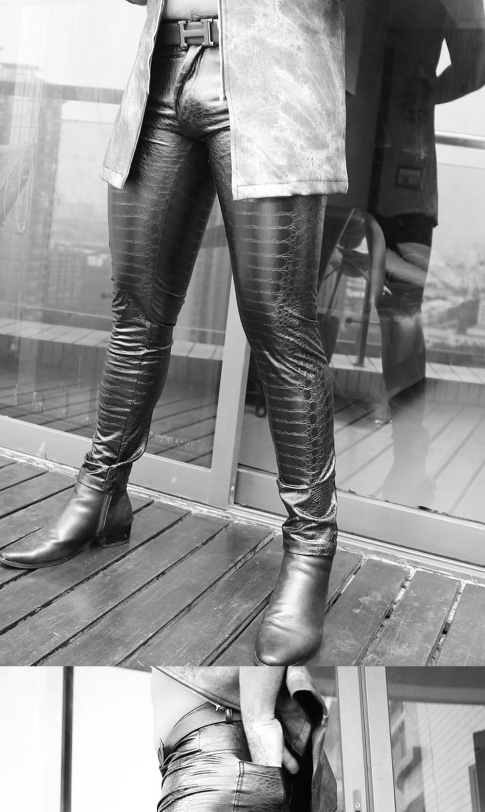 Motorcycle Trousers NK72 Men's Boots Leather Pants Skinny Jeans