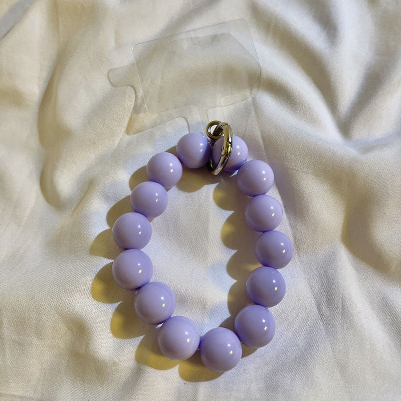 Internet Celebrity Ins Solid Color Bead Wrist Lanyard Universal Phone Case Camera Key Chain