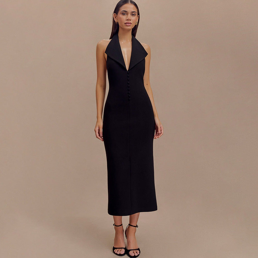 Women's Fashion Halter Tight One Step Dress