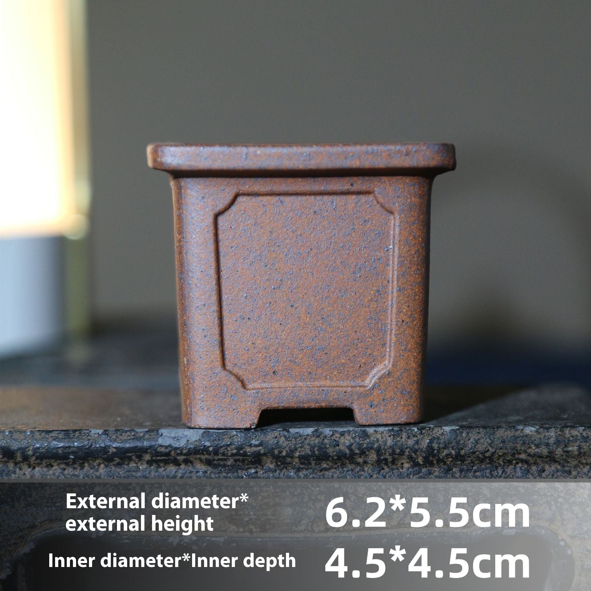 Purple Sand Flower Pot Handmade Miniature Desktop Pot