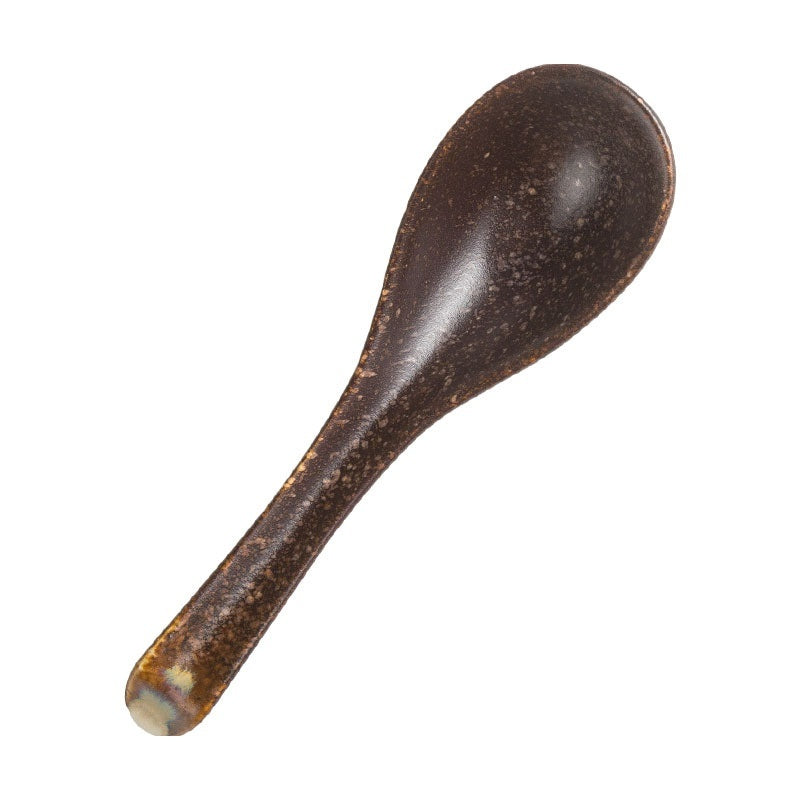 Japanese Angled Ceramic Household Restaurant Spoon