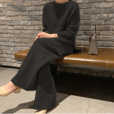 Retro Fashion New Warm Split Sweater Suit