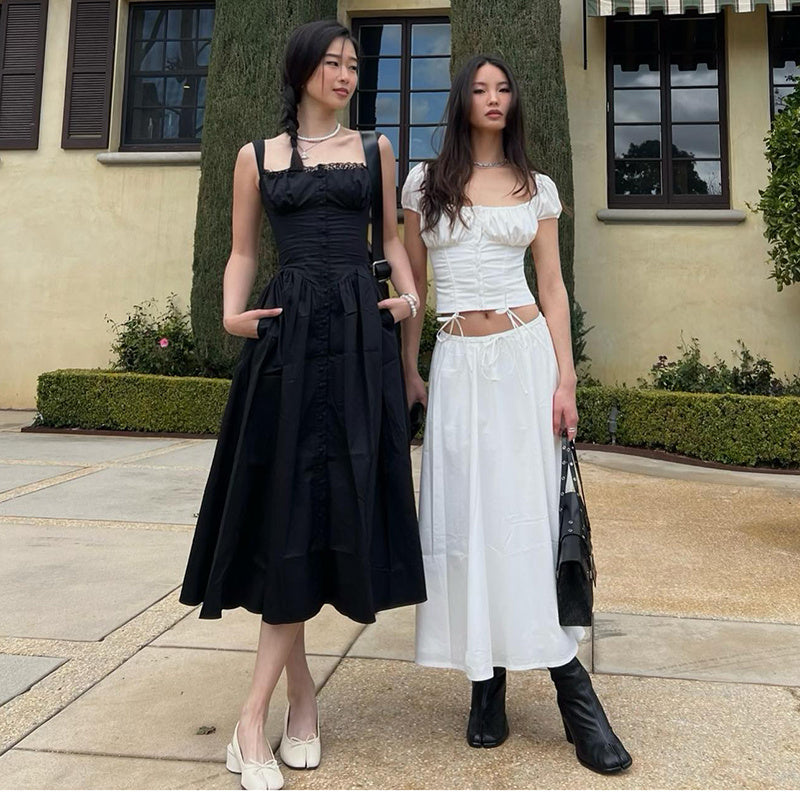 High Waist Temperament Floral Dress Female Button