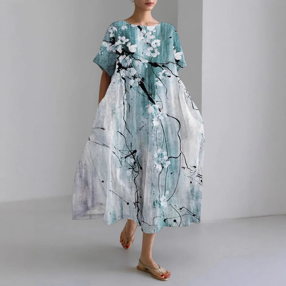 Fashion Floral Pattern 3D Personality Female Dress