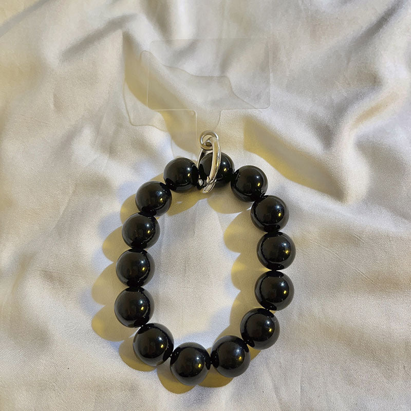 Internet Celebrity Ins Solid Color Bead Wrist Lanyard Universal Phone Case Camera Key Chain