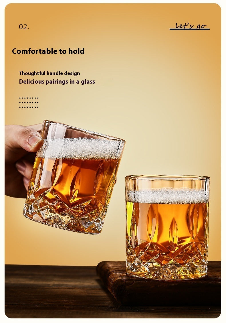 High-grade Carved Crystal Glass Thickening Cup