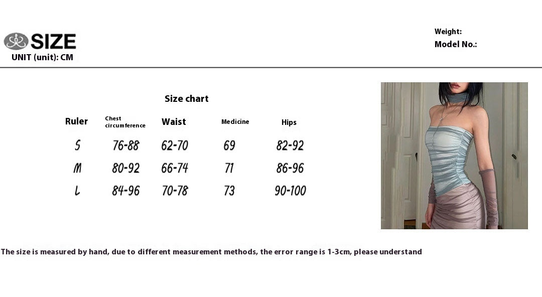 French Contrast Color Mesh Stitching Dress