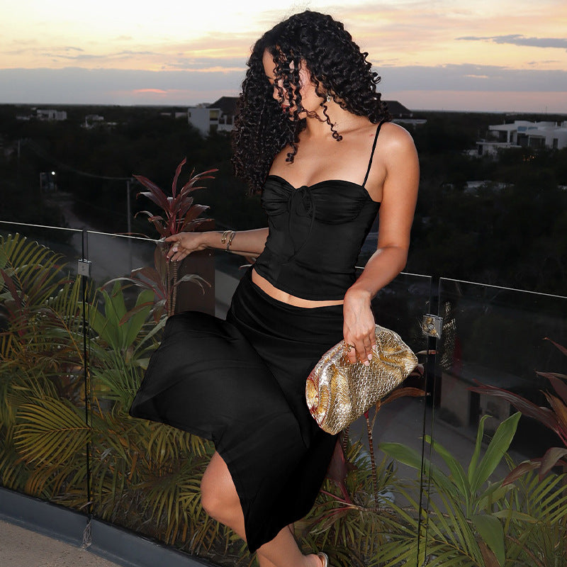 Single Suspender Skirt Leader Light Off-the-shoulder