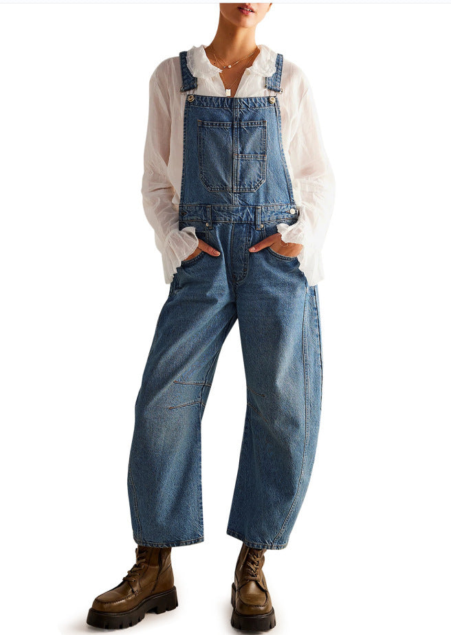 Casual Loose Denim Overalls