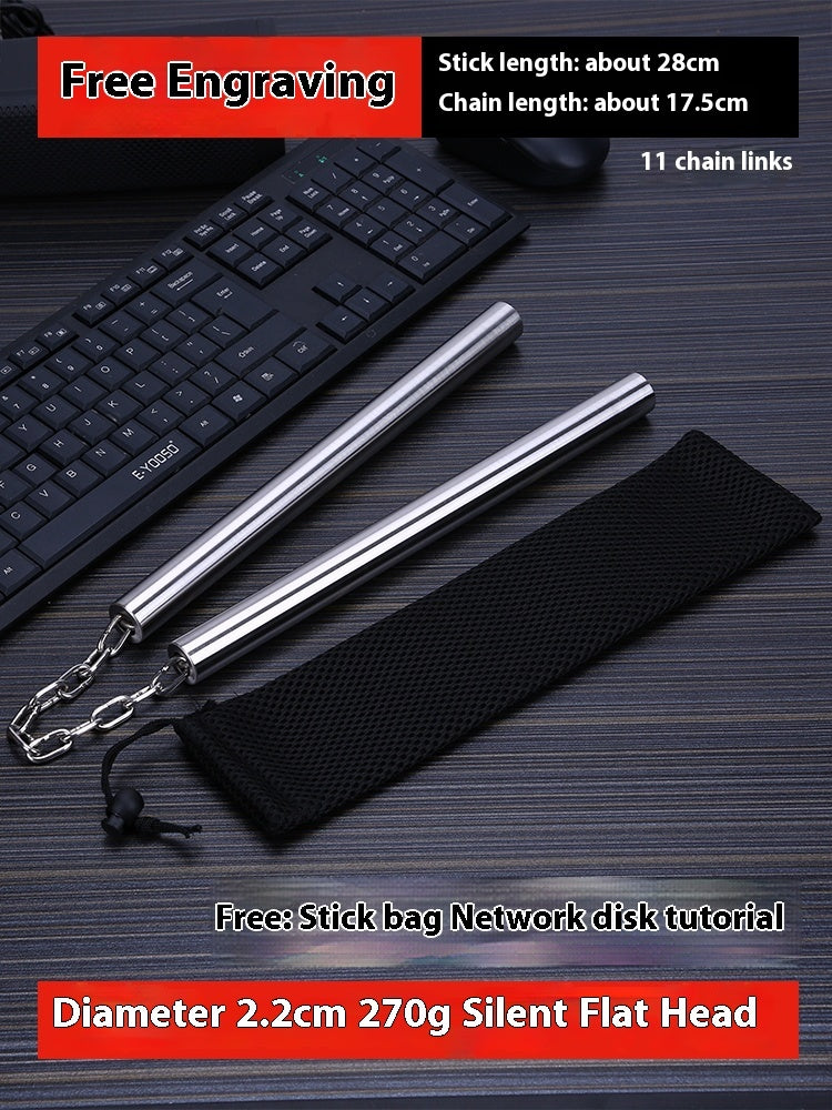 Stainless Steel Nunchaku Flat Head Round Head Two-section Stick