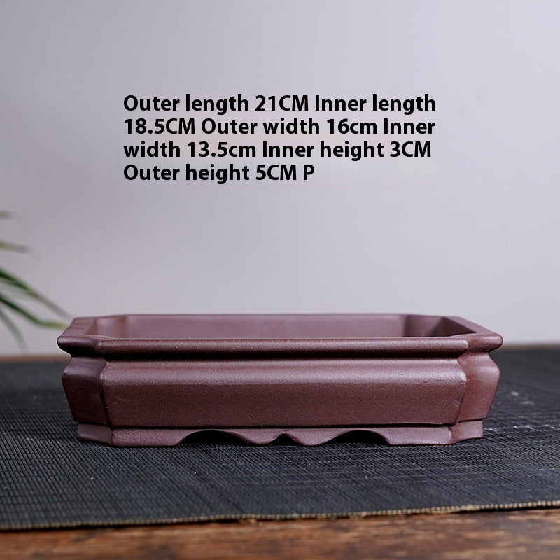 Purple Sand Flower Pot Ceramic Large Shallow Mouth Rectangular