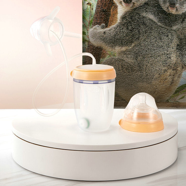 Separated Silicone Long Straw Milk Bottle