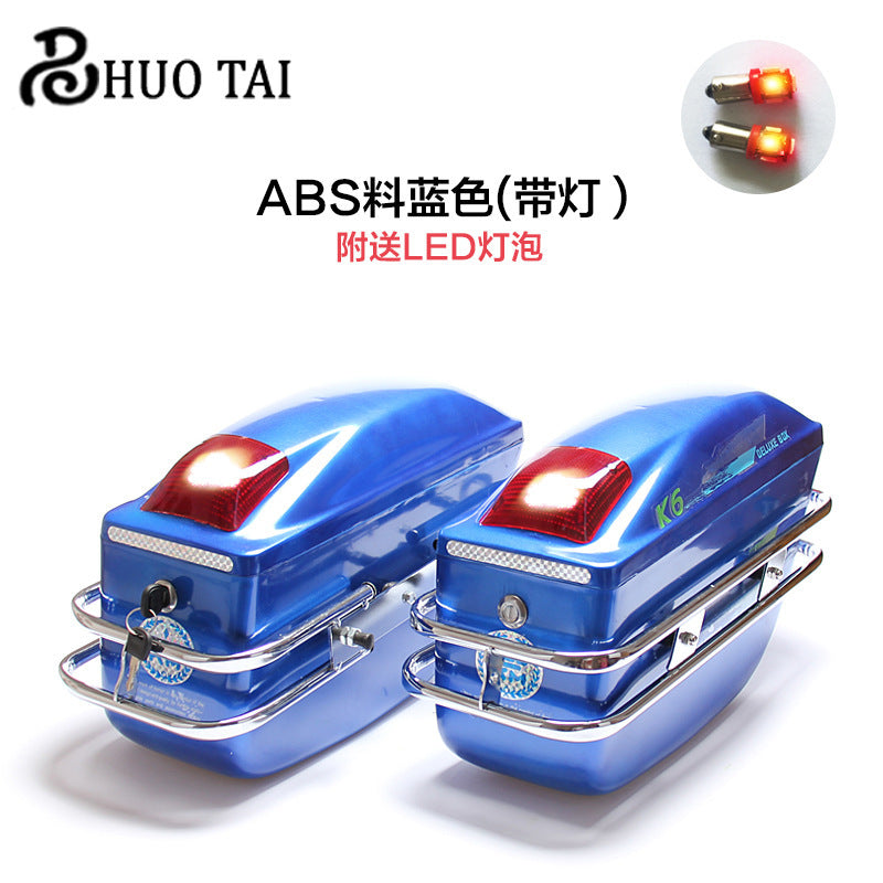 Modified motorcycle side box ABS with light box