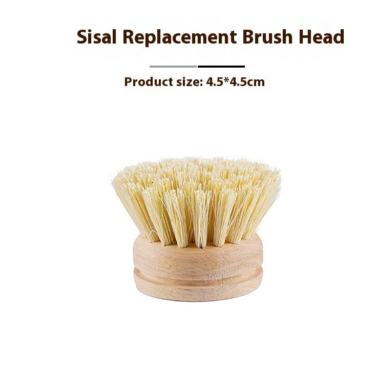 Kitchen Gadget Natural Wooden Brush Sisal Household Kitchen Short Handle Coconut Palm Cleaning Decontamination Brush