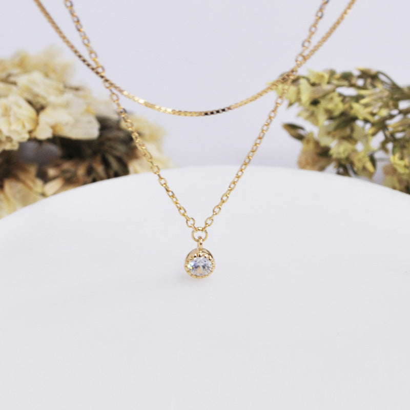 Multilayer zircon necklace