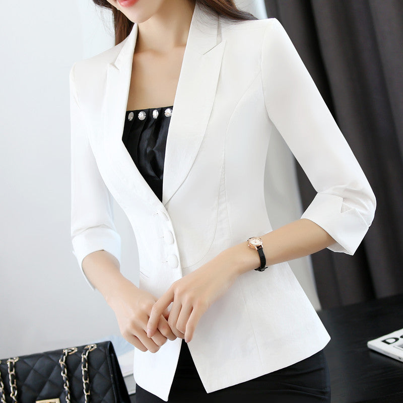 Short Top Spring And Autumn Slim Fit All-match White