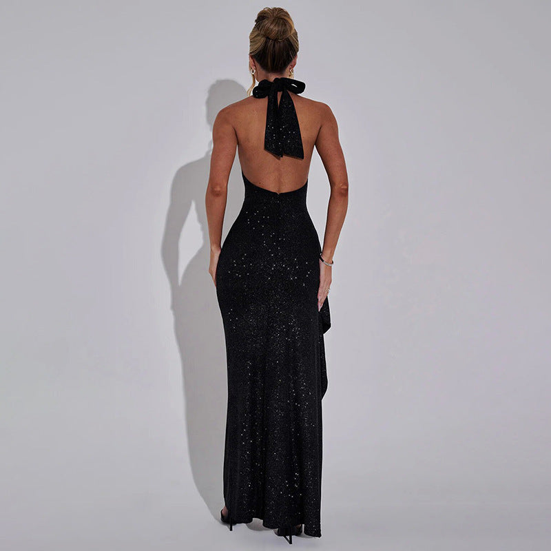 Skirt Chiffon Dress Slim Round Neck