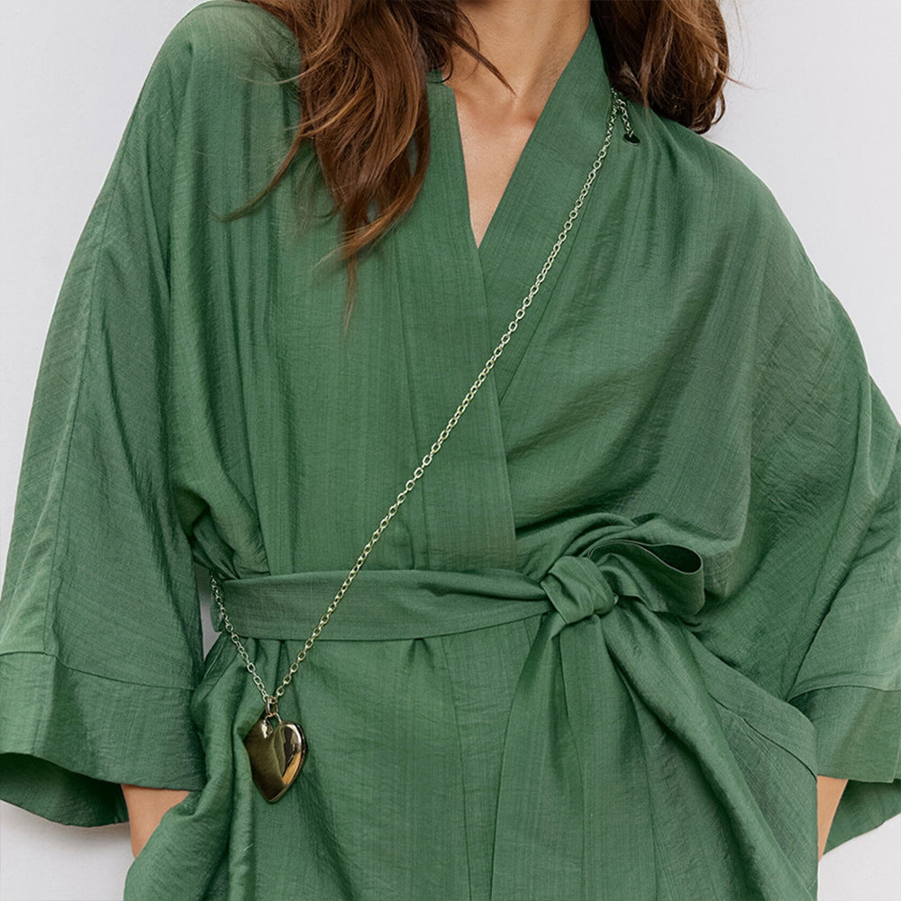 Elastic Rayon Pajamas Suit European And American