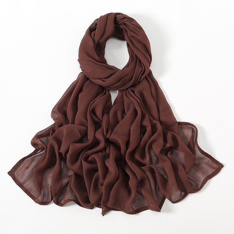 Solid Color Malay Indonesian Rayon Scarf Wide Brim Thin Modal Breathable