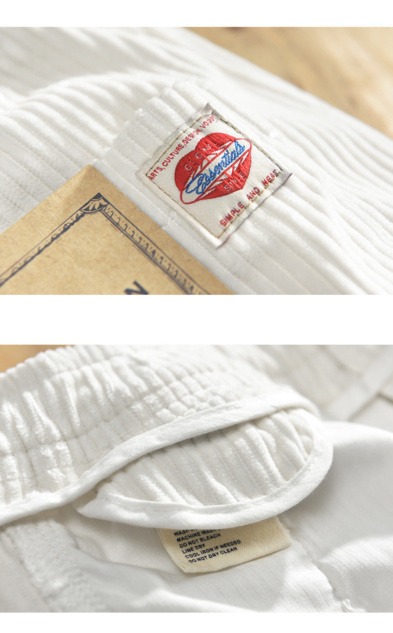 T102 SpringSummer New Men's Cotton Corduroy Casual Shorts