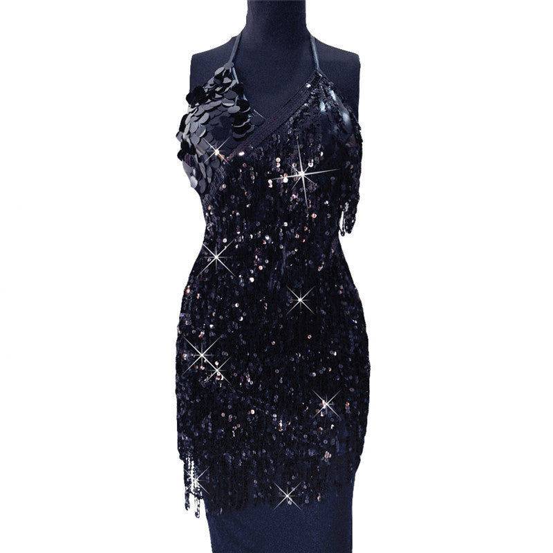 Currency Source Hot Sale Nightclub Women's Show Sequin Fringed Dress