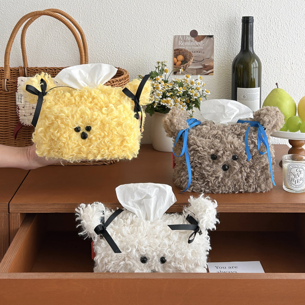 Creative Cute Plush Puppy Tissue Box