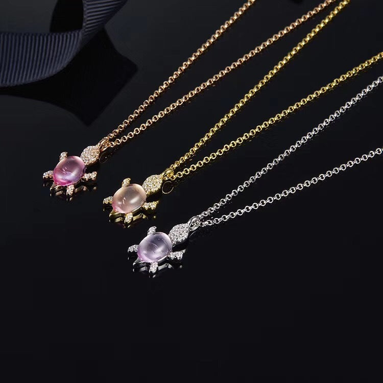 Turtle and diamond necklace