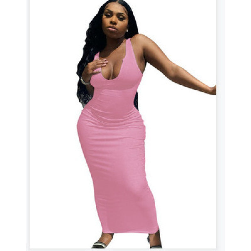 Women's Suspender Vest Deep V-neck Dress