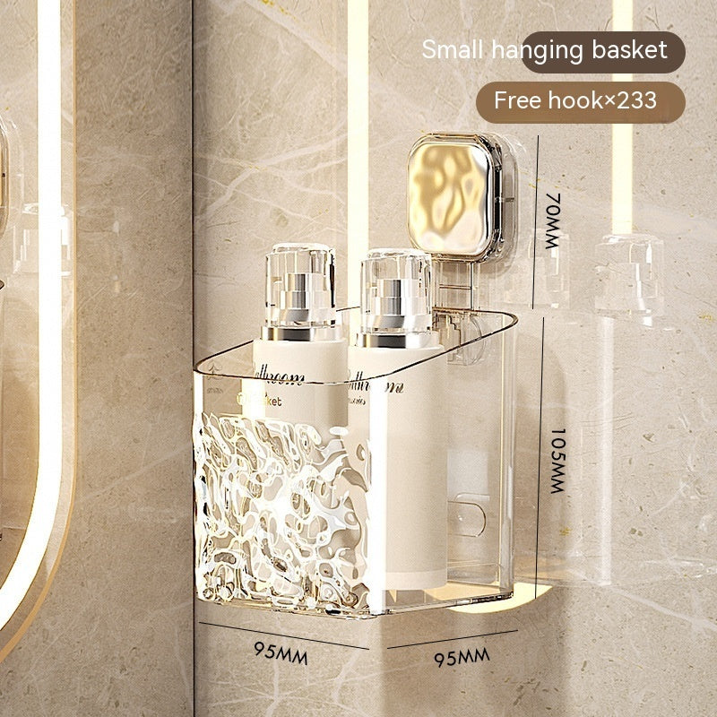 Toilet Rack Punch-free Bathroom Hanging Basket Wall