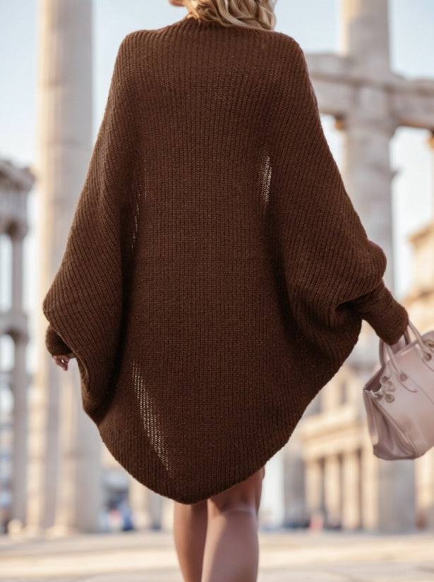 Women's Solid Color Bat Sleeve Loose Casual Cardigan