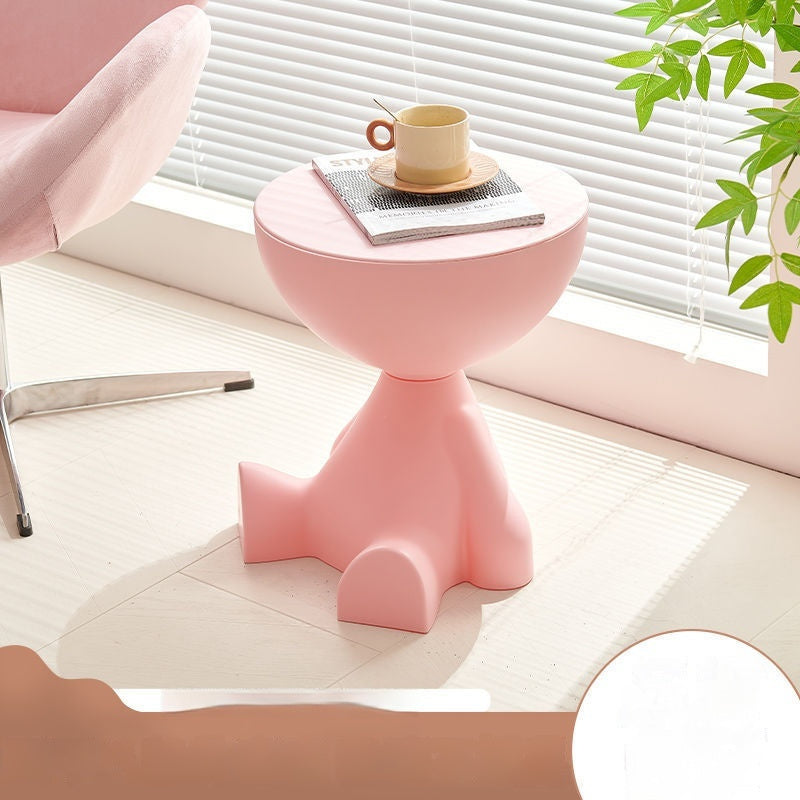 Light Luxury Cream Style Sofa Side Creative Flat Coffee Table