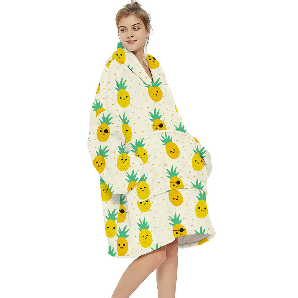 Printed warm layabout blanket hoodie