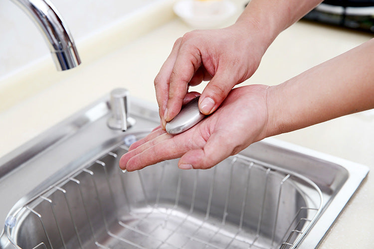 Oval Stainless Steel Fat Round Metal Odor Removal Soap Deodorant Large Soap