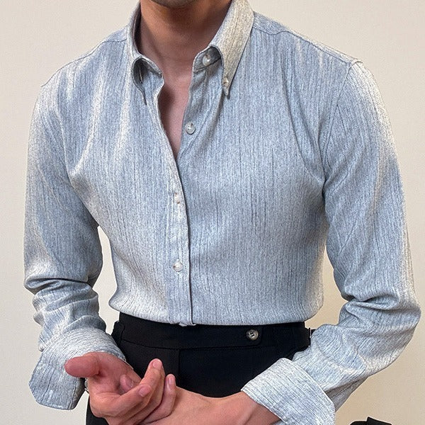 Spring Long Sleeve Shirt Male British Business Dress