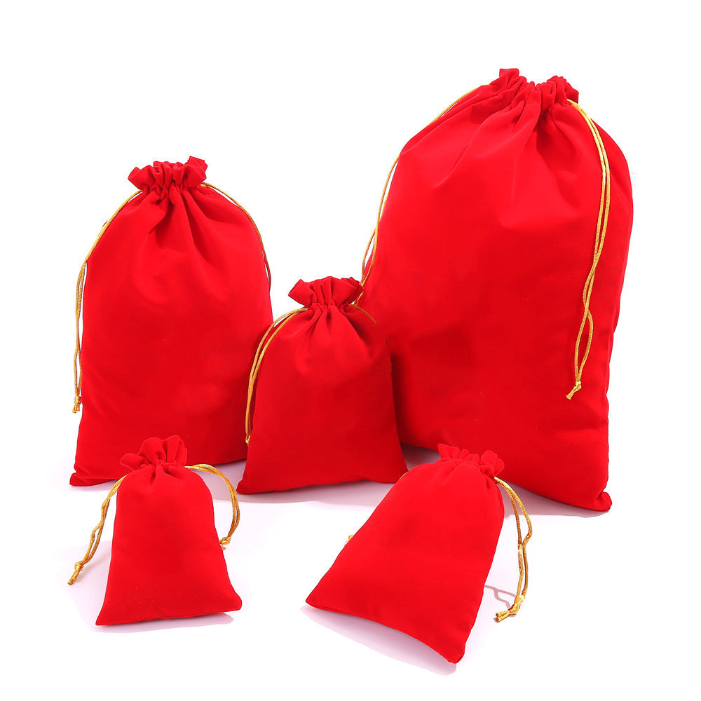 Black Velvet Bundle Pocket Drawstring Jewelry Packaging