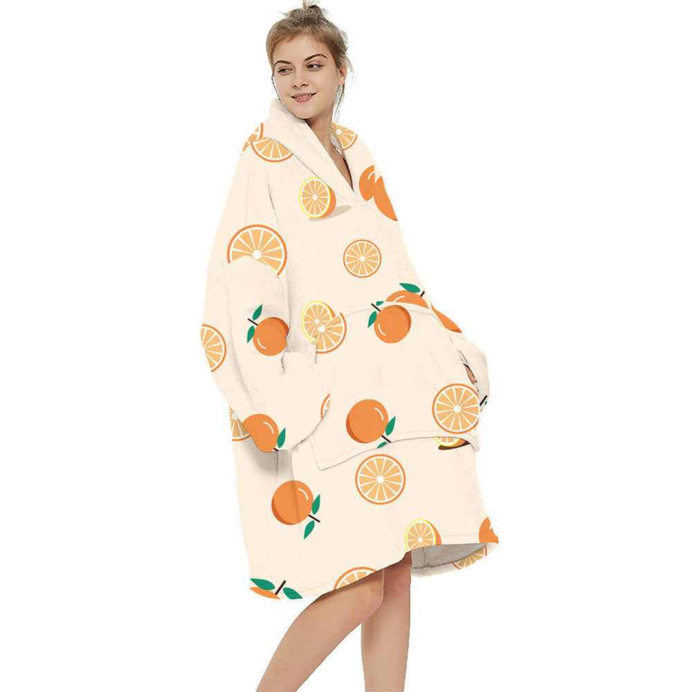 Printed warm layabout blanket hoodie