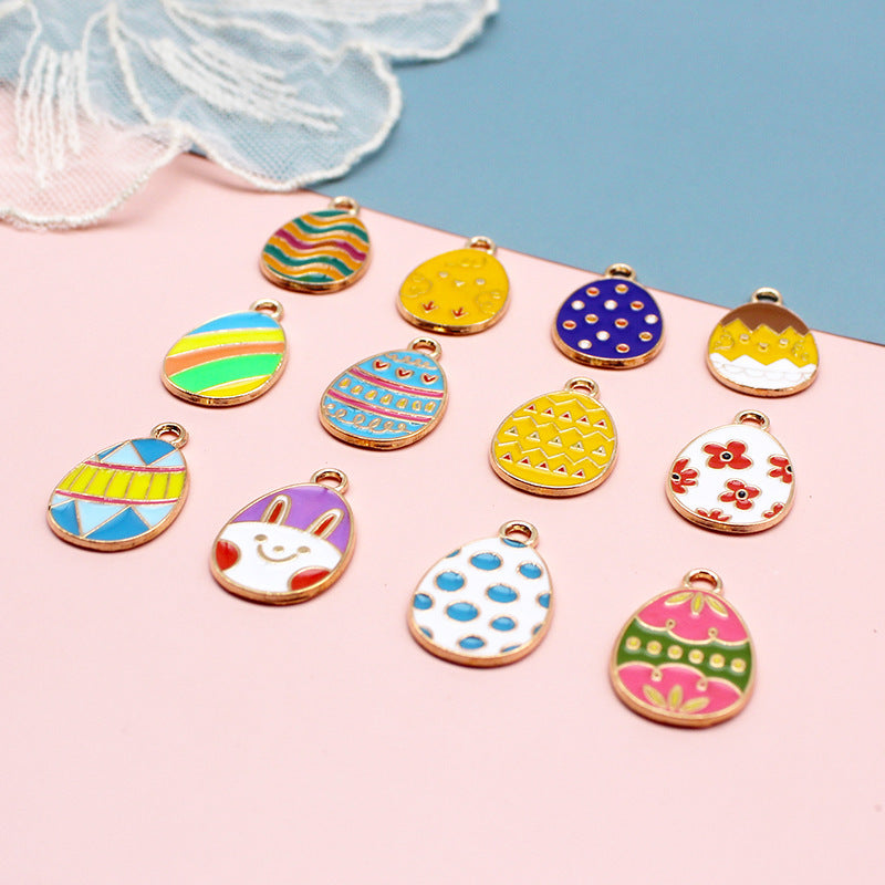 Rabbit Egg Shell Alloy Drip Keychain