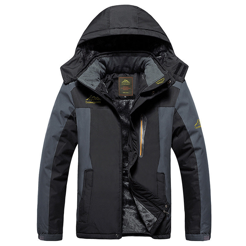 Fleece Padded Hooded Windproof Mountaineering Suit