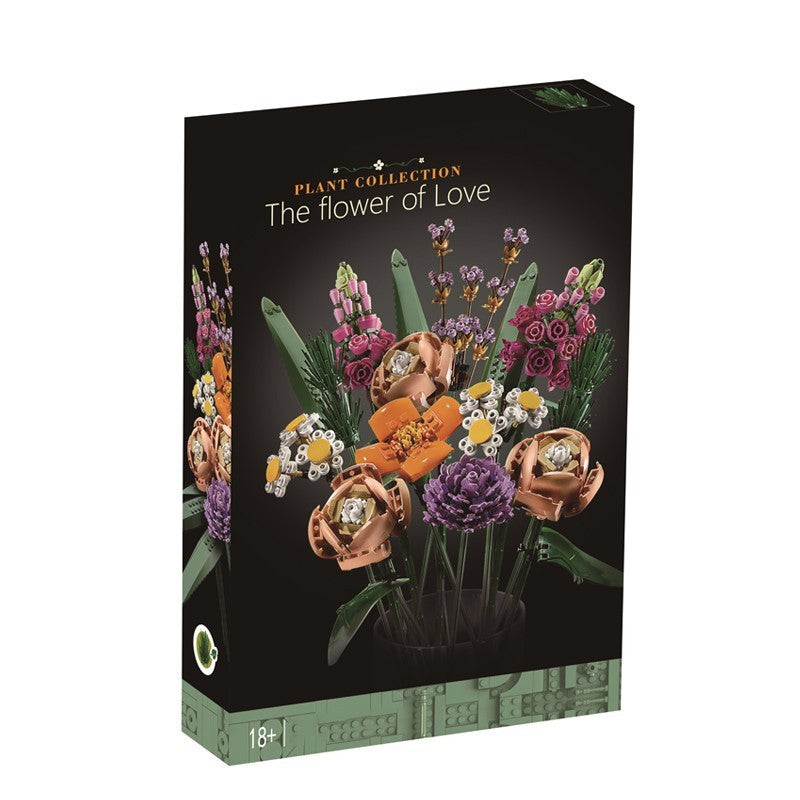 Plant Bouquet Puzzle Assembled Building Block Toys