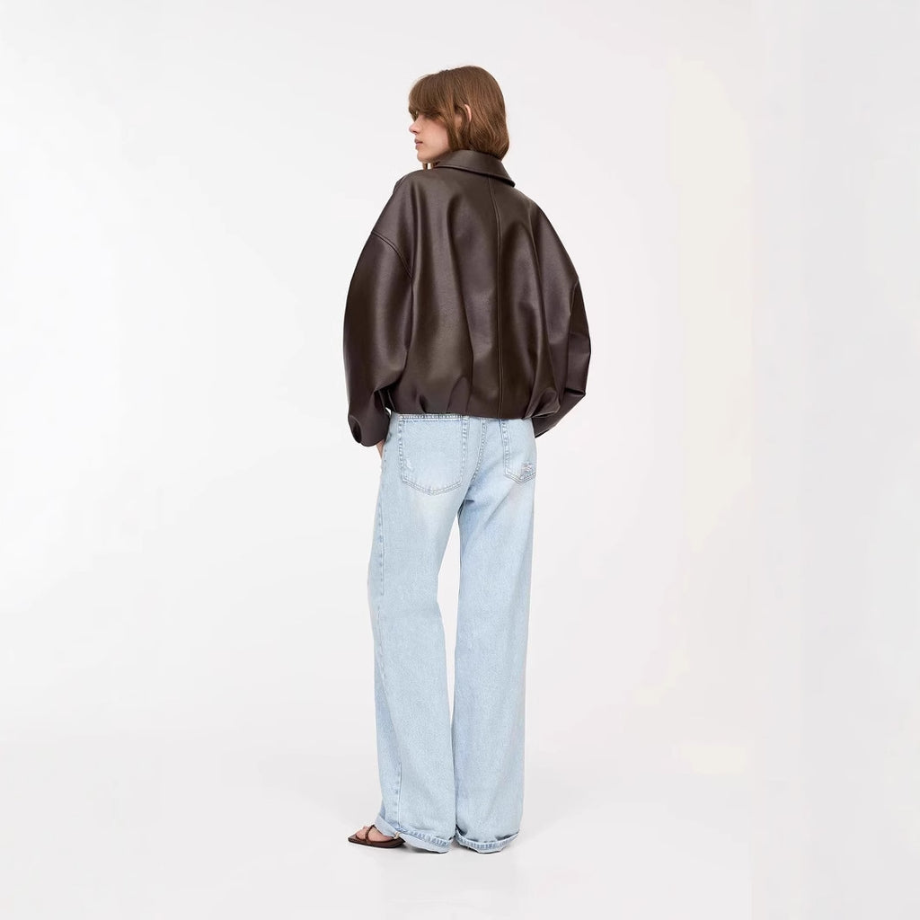 Women's Casual Solid Color American Retro Coat Jacket