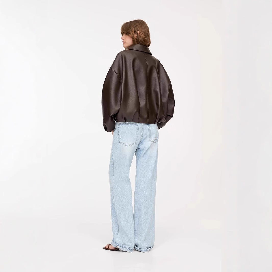 Women's Casual Solid Color American Retro Coat Jacket