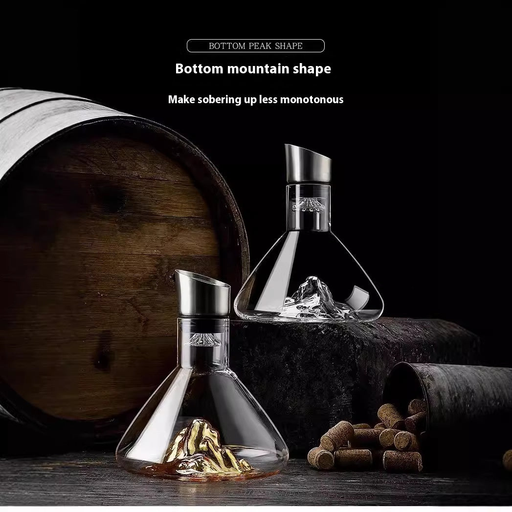 Light Luxury Waterfall With Lid Blue Jinshan Waterfall Wine Decanter