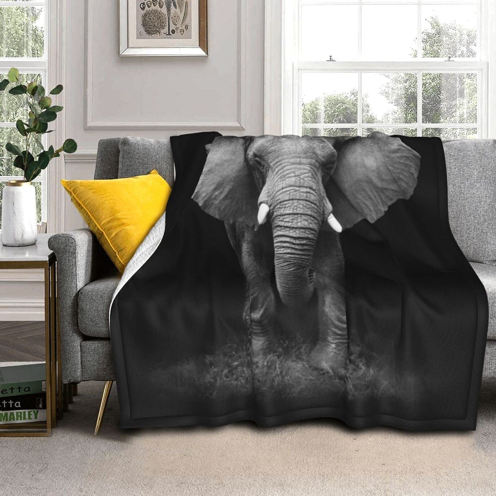 Soft And Comfortable Warm Flannel Animal Print Sofa Cover