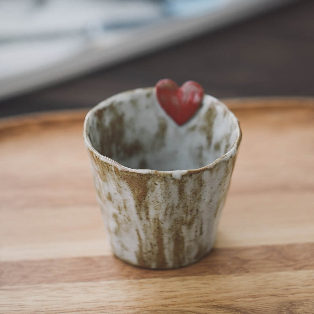 Japanese Retro Love Ceramic Water Cup