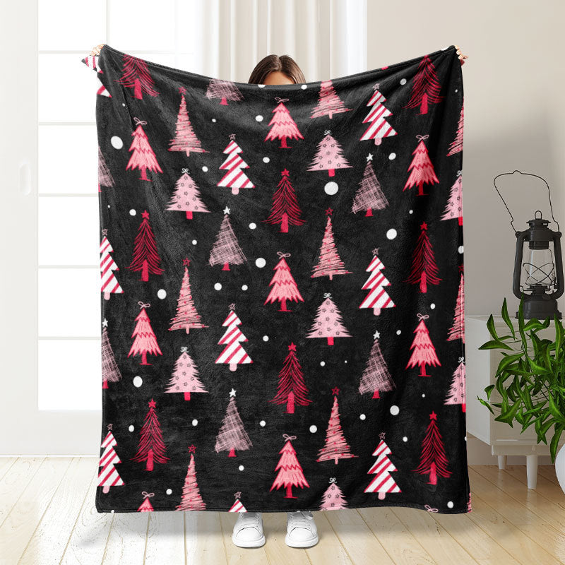 Christmas Thickening Print Flannel Blanket