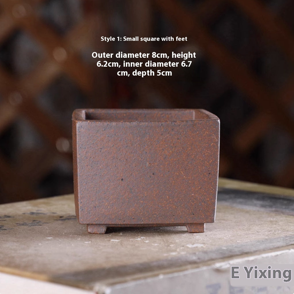 Purple Sand Flower Pot Handmade Miniature Desktop Pot