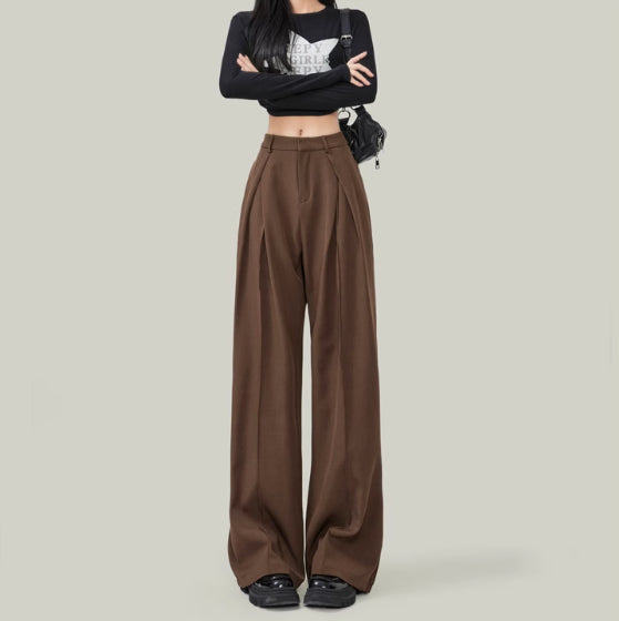 Summer Drape Petite High Waist Wide Leg Casual Pants